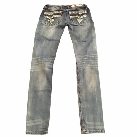 Rock Revival Vivian Skinny Rhinestoned Jeans Size 26 - Picture 5 of 6